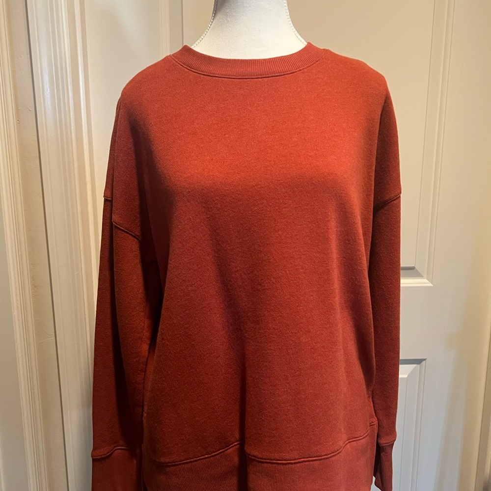 Time and Tru Burnt Orange Textured Top